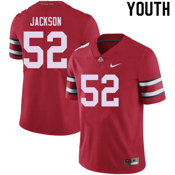 Ohio State Buckeyes Antwuan Jackson Youth #52 Red Authentic Stitched College Football Jersey